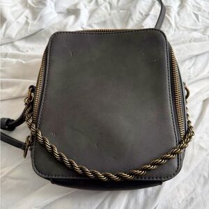 Gray / Bronze Square Crossbody Bag